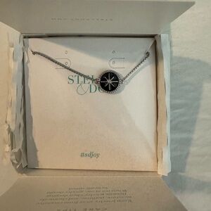 Stella & Dot Silver and Black Statement Bracelet (Adjustable)